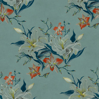 product image for Rachel Wallpaper in Slate Blue 33