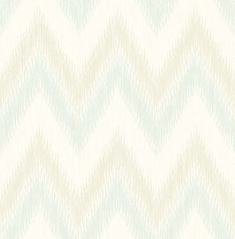 media image for Regent Flamestitch Stringcloth Wallpaper in Sea Glass and Eggshell from the Luxe Retreat Collection by Seabrook Wallcoverings 261