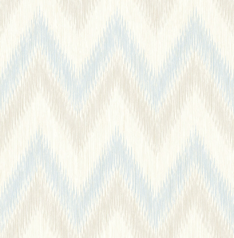 media image for Regent Flamestitch Stringcloth Wallpaper in Sky Blue and Arrowroot from the Luxe Retreat Collection by Seabrook Wallcoverings 248