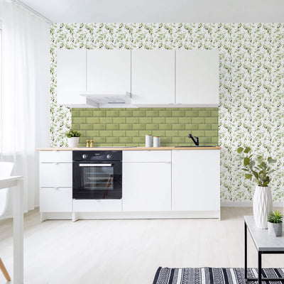 product image for Metro Tile Green Wallpaper from the Just Kitchens Collection by Galerie Wallcoverings 78