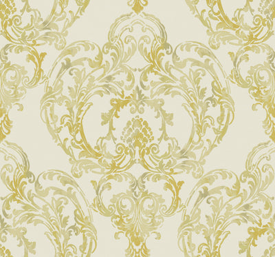 product image for Roxen Wallpaper in Ivory and Gold from the Lugano Collection by Seabrook Wallcoverings 51