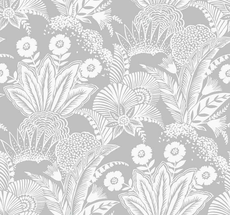 media image for Suvi Palm Grove Wallpaper in Bluish Gray 297