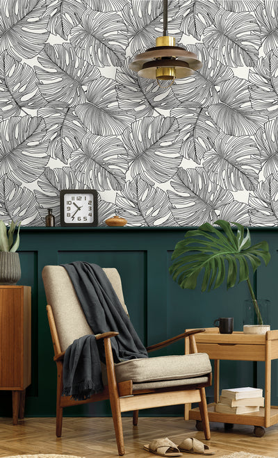 product image for Tarra Monstera Leaf Wallpaper in Contrasto 13