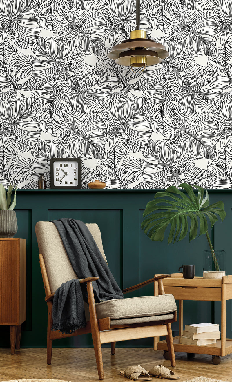 media image for Tarra Monstera Leaf Wallpaper in Contrasto 298