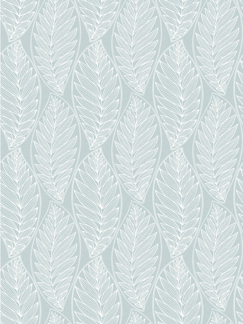 media image for Kira Leaf Husk Wallpaper in Cape Blue 219