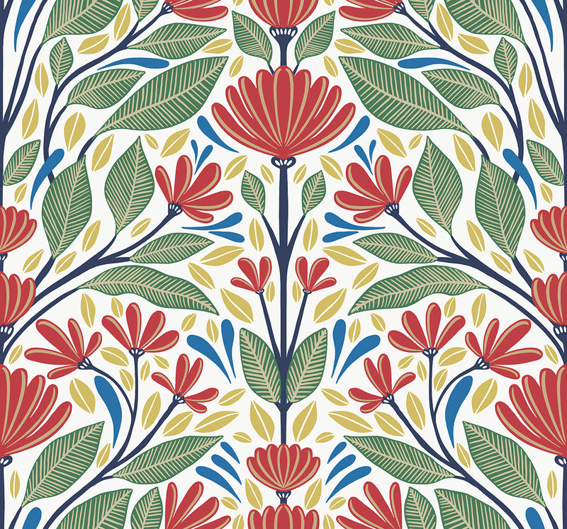 media image for Carmela Folk Floral Wallpaper in Primaries 271