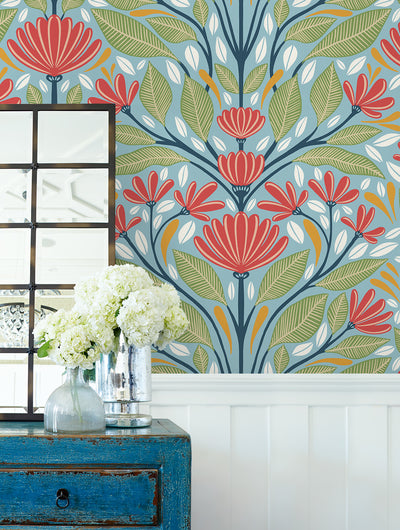 product image for Carmela Folk Floral Wallpaper in Summer Garden 90