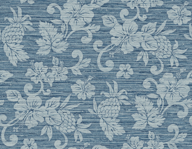 media image for Sample Juno Island Floral Wallpaper in Bay Blue 215