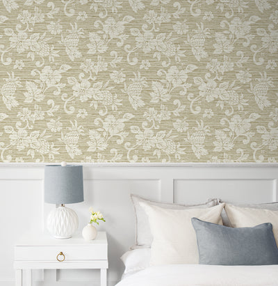 product image for Juno Island Floral Wallpaper in Saddle Tan 61