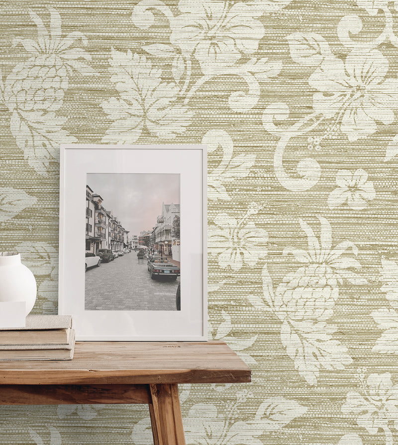 media image for Juno Island Floral Wallpaper in Saddle Tan 236