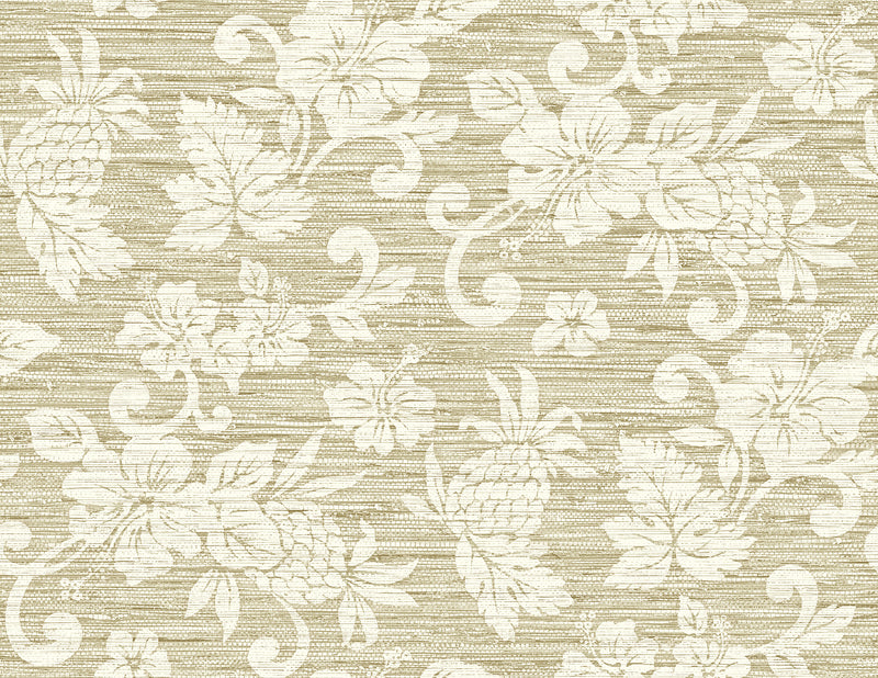 media image for Juno Island Floral Wallpaper in Saddle Tan 277