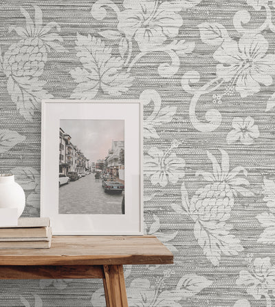 product image for Juno Island Floral Wallpaper in Half Moon Grey 14