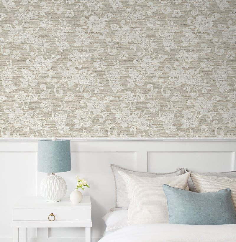 media image for Juno Island Floral Wallpaper in Balanced Beige 271