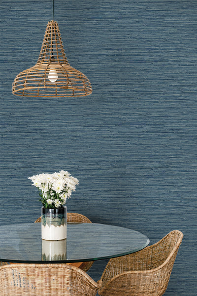 product image for Isla Faux Jute Wallpaper in Bay Blue 80