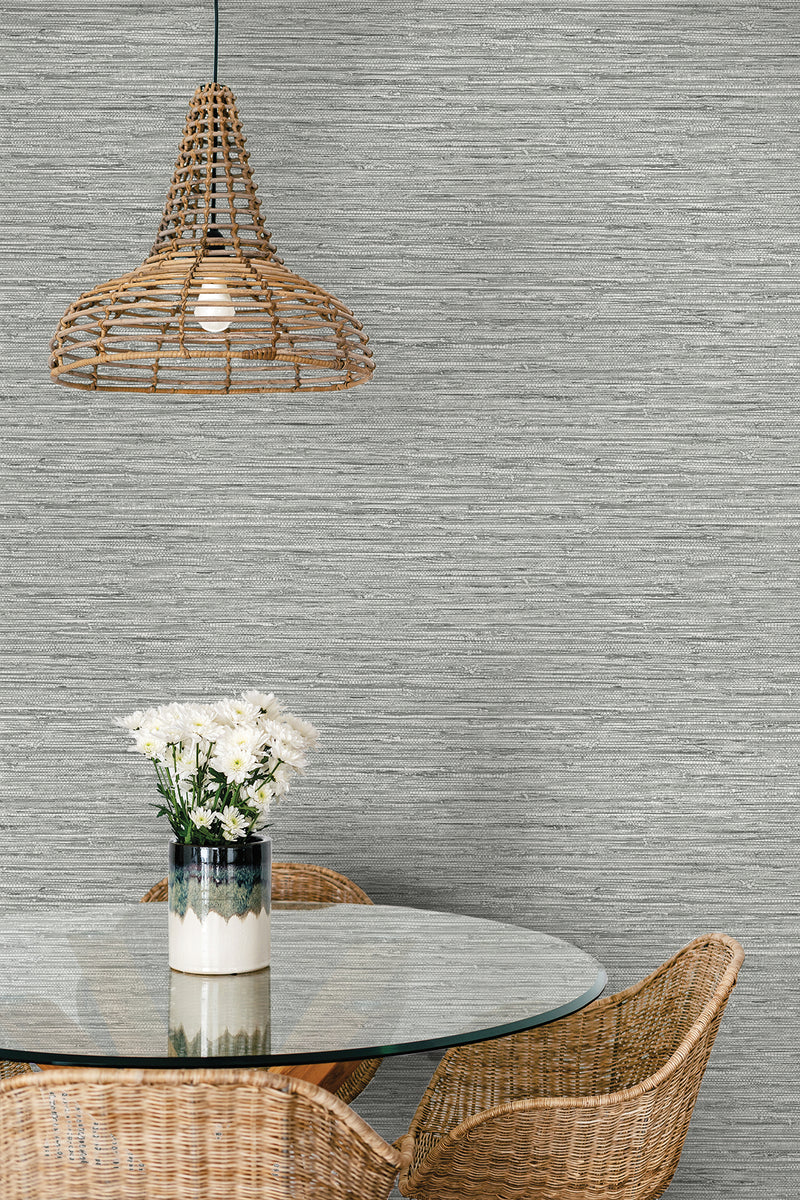 media image for Isla Faux Jute Wallpaper in Half Moon Grey 220