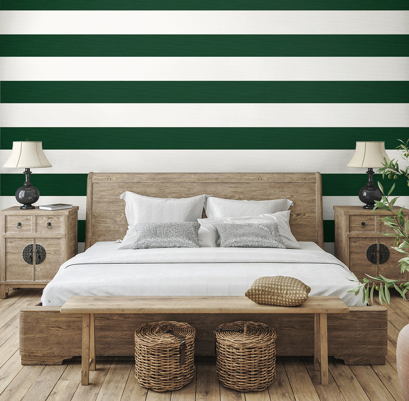 media image for Dylan Striped Stringcloth Wallpaper in Marine Green 267