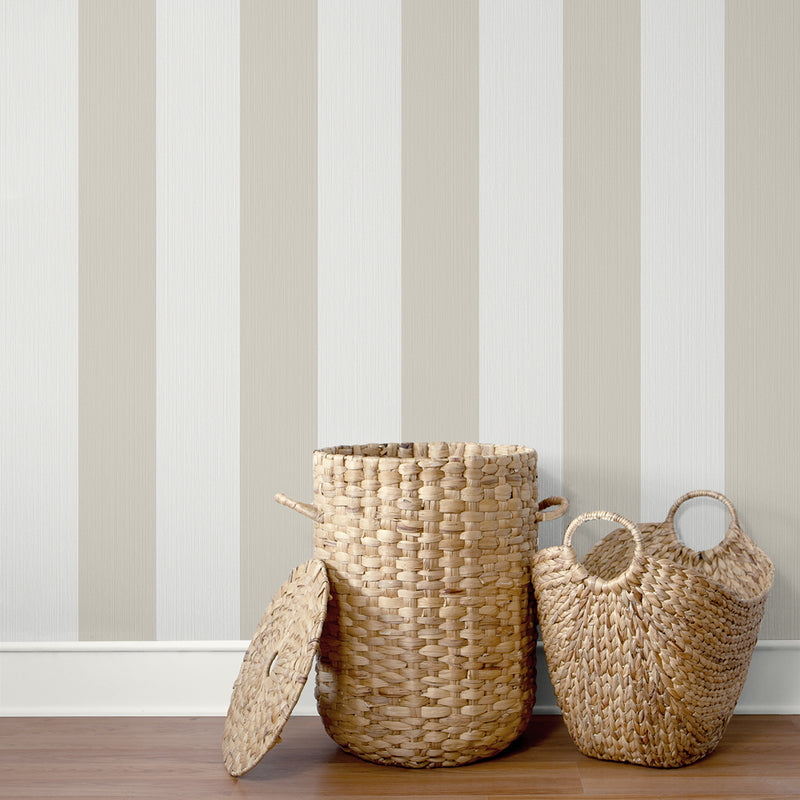 media image for Dylan Striped Stringcloth Wallpaper in Stone 225