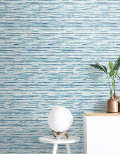 product image for Skye Wave Stringcloth Wallpaper in Summer Surf 16