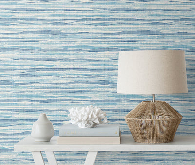 product image for Skye Wave Stringcloth Wallpaper in Summer Surf 21