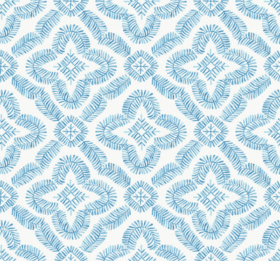 product image of Talia Botanical Medallion Wallpaper in Breezy Blue 596