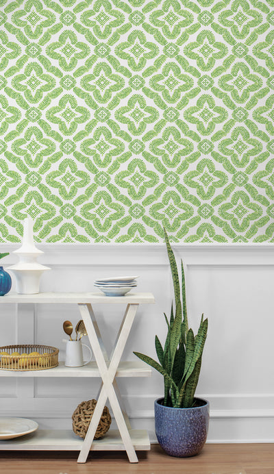 product image for Talia Botanical Medallion Wallpaper in Kiwi Green 92