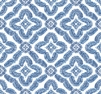 product image of Talia Botanical Medallion Wallpaper in Cottage Blue 583