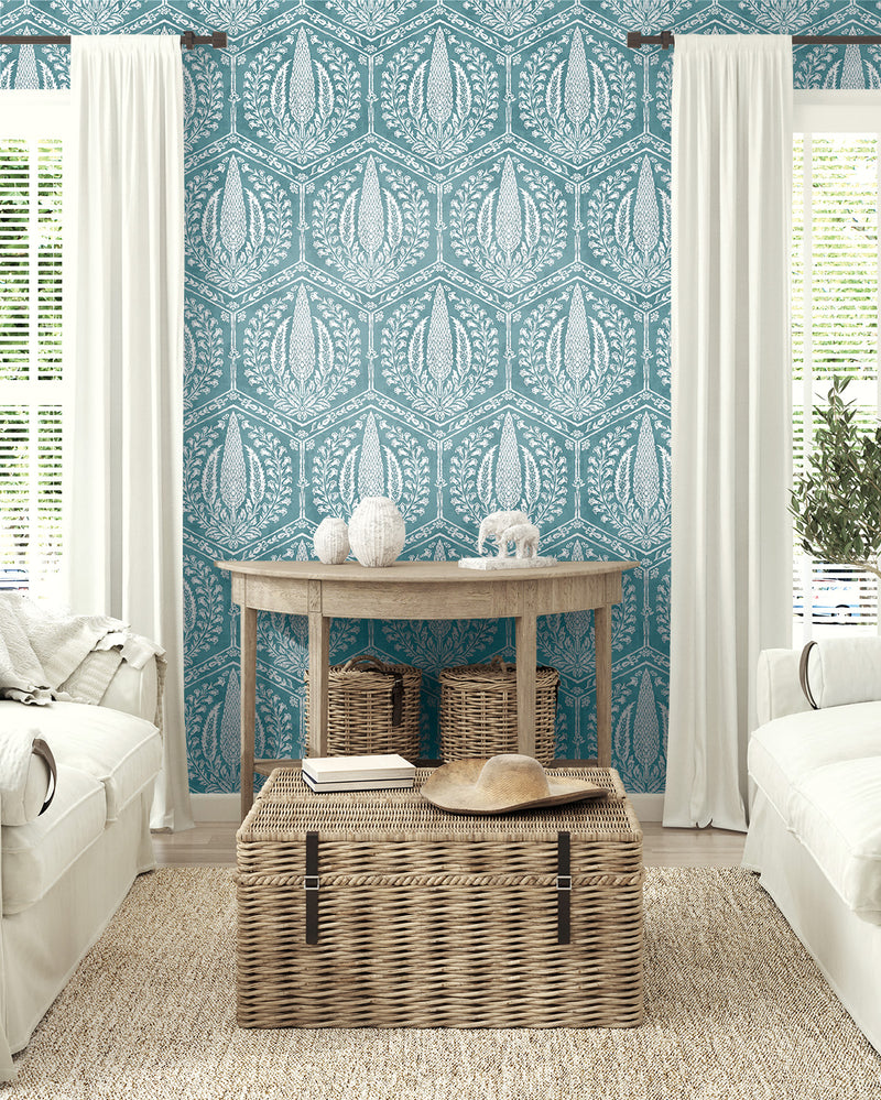 media image for Cyrus Harvest Wallpaper in Mediterranean Blue 274