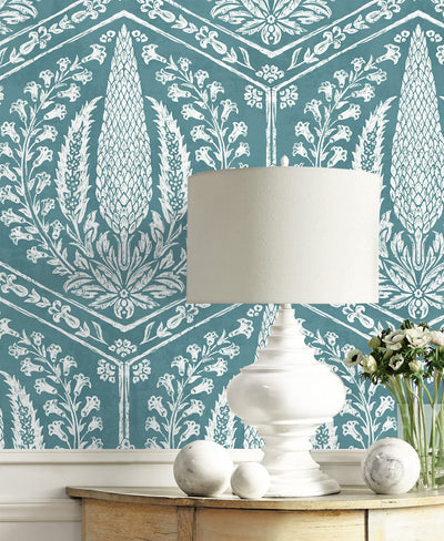 product image for Cyrus Harvest Wallpaper in Mediterranean Blue 6