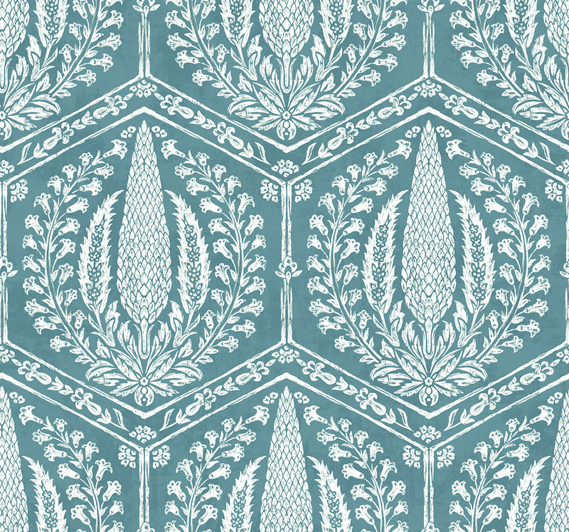 media image for Cyrus Harvest Wallpaper in Mediterranean Blue 242