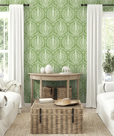 product image for Cyrus Harvest Wallpaper in Courtyard Green 66