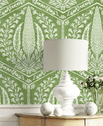 product image for Cyrus Harvest Wallpaper in Courtyard Green 42