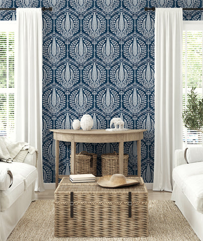 product image for Cyrus Harvest Wallpaper in Rich Navy 2