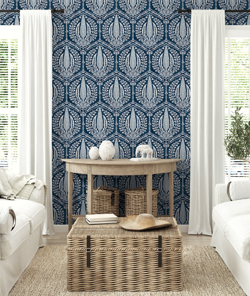 media image for Cyrus Harvest Wallpaper in Rich Navy 276