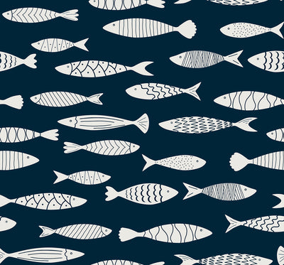 product image of Sample Bay Fish Wallpaper in Deep Seas 556