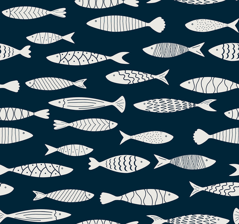 media image for Sample Bay Fish Wallpaper in Deep Seas 272