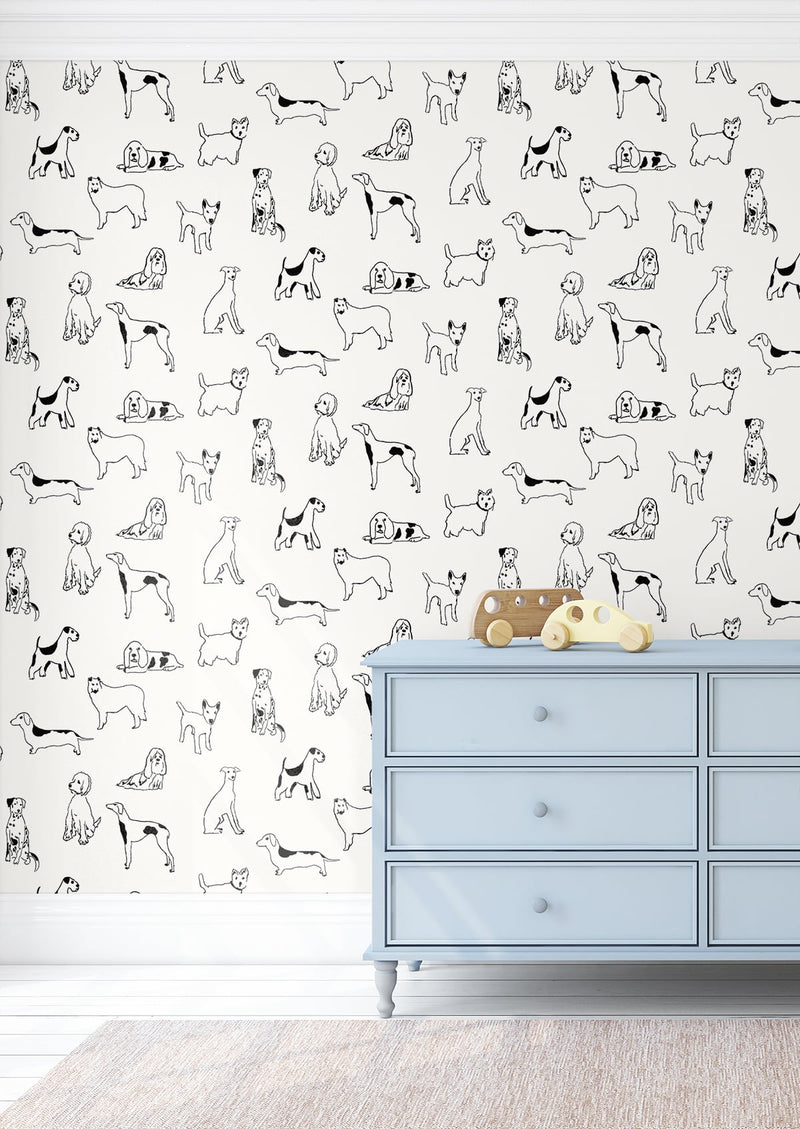 media image for Best in Show Peel-and-Stick Wallpaper in Onyx by Stacy Garcia for NextWall 255