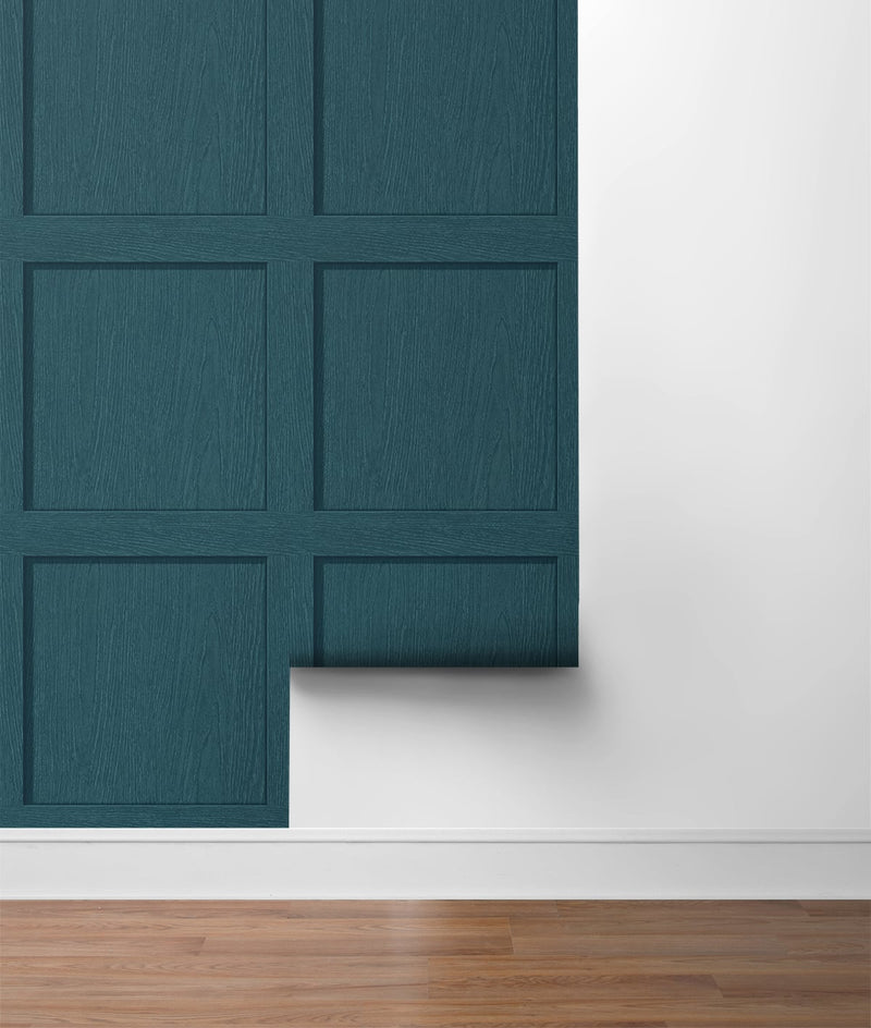 media image for Squared Away Peel-and-Stick Wallpaper in Teal by Stacy Garcia for NextWall 285
