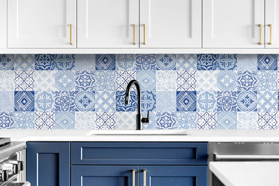 product image for Tilework Peel-and-Stick Wallpaper in Glacier Blue by Stacy Garcia for NextWall 49