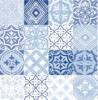 product image for Tilework Peel-and-Stick Wallpaper in Glacier Blue by Stacy Garcia for NextWall 23