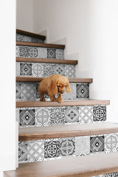 product image for Tilework Peel-and-Stick Wallpaper in Greystone by Stacy Garcia for NextWall 6