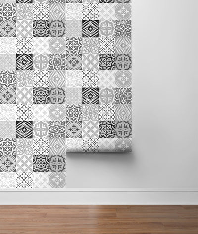 product image for Tilework Peel-and-Stick Wallpaper in Greystone by Stacy Garcia for NextWall 80