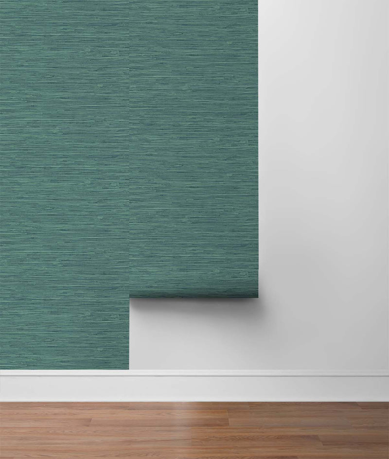 media image for Saybrook Faux Rushcloth Peel & Stick Wallpaper in Paradise Teal by Stacy Garcia 23