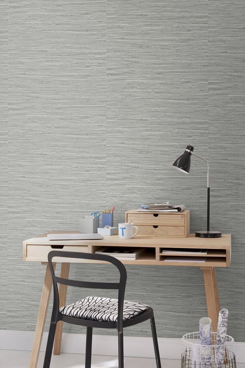 media image for Saybrook Faux Rushcloth Peel & Stick Wallpaper in Cove Grey/Silver by Stacy Garcia 264