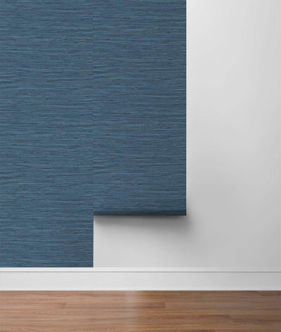 product image for Saybrook Faux Rushcloth Peel & Stick Wallpaper in Nautica Blue by Stacy Garcia 97