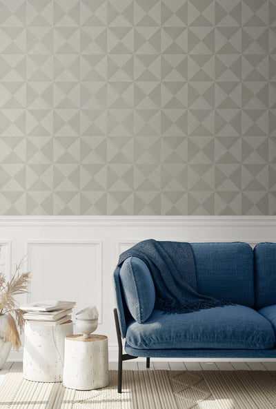 product image for Geo Inlay Peel & Stick Wallpaper in Lunar Grey by Stacy Garcia 24