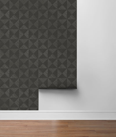 product image for Geo Inlay Peel & Stick Wallpaper in Charcoal by Stacy Garcia 10