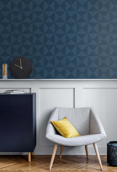 product image for Geo Inlay Peel & Stick Wallpaper in Denim Blue by Stacy Garcia 81