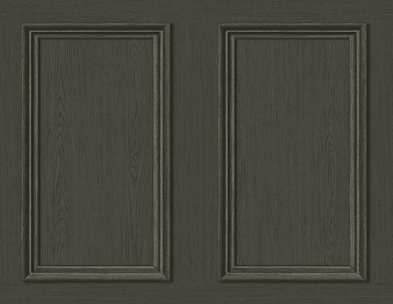 media image for Faux Wood Panel Peel & Stick Wallpaper in Charcoal by Stacy Garcia 216