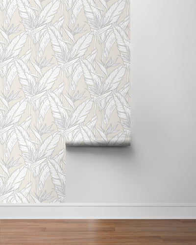 product image for Birds of Paradise Peel & Stick Wallpaper in Pearl Grey/Silver by Stacy Garcia 37