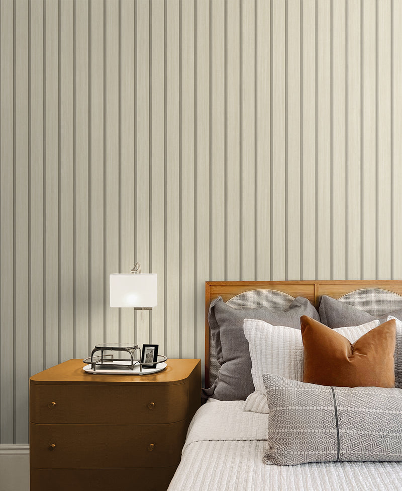 media image for Faux Wooden Slats Peel & Stick Wallpaper in Neutral by Stacy Garcia 297